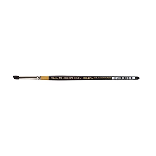 KINGART Premium Original Gold Specialty 9245-1/4 DEERFOOT STIPPLER Series Artist Brush, Natural Hair, Short Handle, for Acrylic, Watercolor, Oil and Gouache Painting, Size 1/4" - size: 1/4