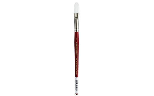 Connoisseur Brush White Taklon Short Oval .5" - size: 1/2-inch, style: Oval Wash