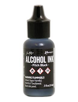 Ranger Alcohol Pearls Bundle - Divine, Elixir, Scorch, Intense, Opulent, Radiant with Pitch Black Alcohol Ink, Blending Solution - with Trebbies Detail Sticks