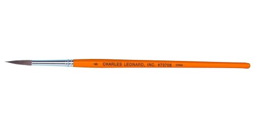 Charles Leonard Sabeline Water Color Paint Brushes with Round Handle, # 8, 0.81 Inch, Pointed Sable Blend Bristles, 12-Pack (73708) - size: # 8 - 0.81 Inch, style: Sable Blend