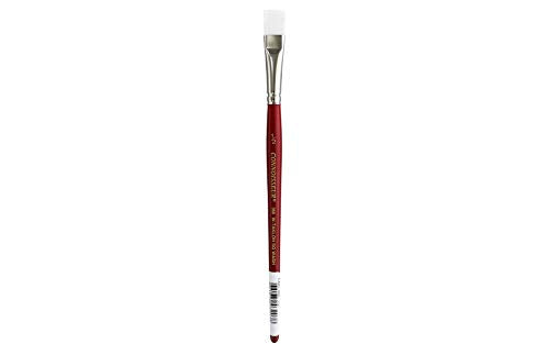 Connoisseur White Taklon Brush Short Square .5" - size: 1/2-inch, style: Square Wash