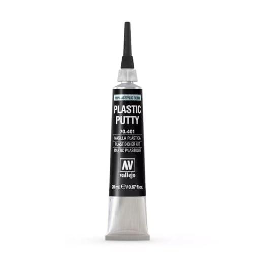 Vallejo - Plastic Putty 20 ml (0.67 fl.oz.) | White, Opaque, Consistent Finish - style: Plastic Putty 20 ml (0.67 fl.oz.)
