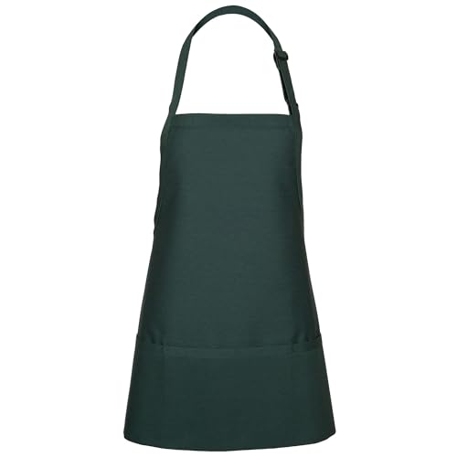 FAME® 3 Pocket Adjustable Unisex Bib Apron - F10 - Restaurants, Home, Hobbyist, Chef, Paint Party, Gardener, Grocery Store - color: Green, size: One Size
