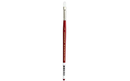 Connoisseur White Taklon Brush Short Oval .25" - size: 1/4-inch, style: Oval Wash