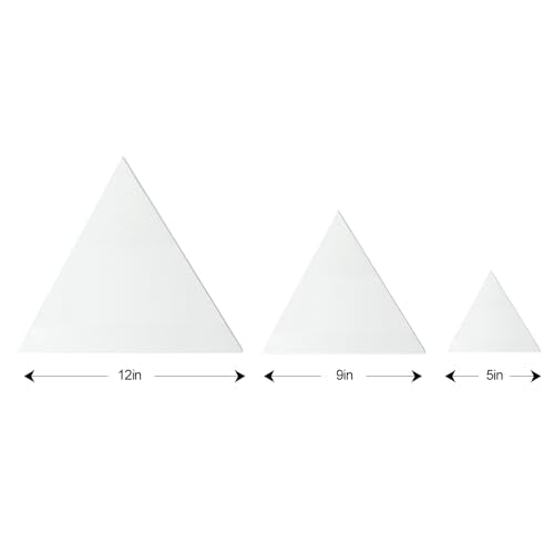TRANSON 3 Sizes Triangle Shaped Stretched Canvas Primed Ready for Painting - size: Triangle 3PCS