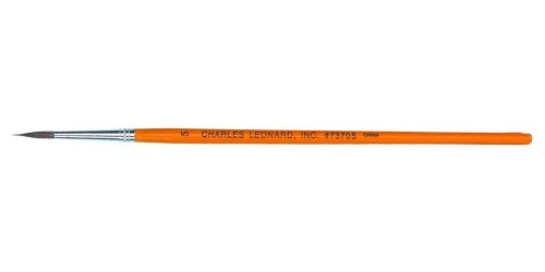 Charles Leonard Sabeline Water Color Paint Brushes with Round Handle, # 5, 0.625 Inch, Pointed Sable Blend Bristles, 12-Pack (73705) - size: # 5 - 0.625 Inch, style: Sable Blend