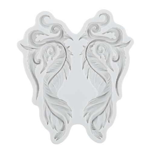 Feather Polymer Clay Molds Baroque Style Feather Silicone Mold | Epoxy Resin Casting DIY Crafts Air Dry Polymer Crafts Supplies Clay Tools - color: Style G