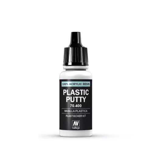 Vallejo - Plastic Putty 18 ml (0.6 fl.oz.) | White, Opaque, Consistent Finish - style: Plastic Putty 18 ml (0.60 fl.oz.)