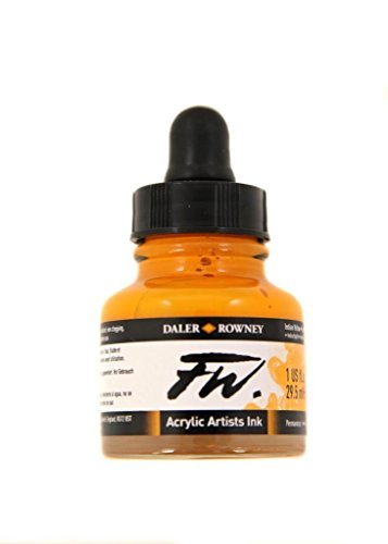 Daler Rowney FW Artists Acrylic Ink 29.5 ML Pot - Indian Yellow - color: Indian Yellow