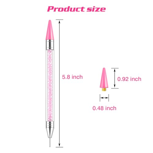 Rhinestone Picker Tool-2Pcs Bedazzling Pen with 4 Extra Wax Heads