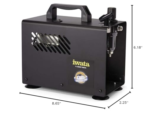 Iwata-Medea Studio Series Smart Jet Pro Single Piston Air Compressor | Oil-Less Piston, Auto Shut-Off, Includes Polyurethane Air Hose