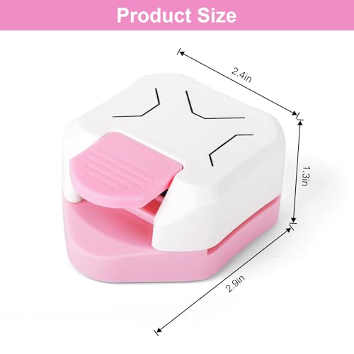 Paper Corner Cutter, Chamfer Corner Punch Corner Puncher for Paper Crafts, 3 in 1 Flat Angle (5mm, 10mm and 15mm) Edge Cutter for Cardstock, Card Making, Scrapbook Supplies - color: White Pink