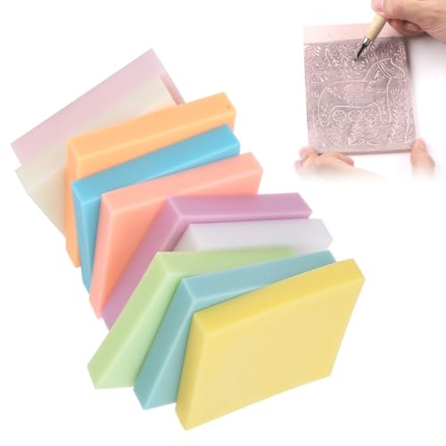 Rubber Stamp Carving Blocks, PVC, Assorted Colors, 10 Pcs