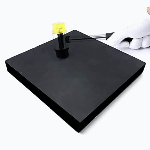 MIKMAYTOO Rubber Bench Block Jeweler's Rubber Bench Block Rubber Stamping Block for Hammering, Shaping, Chasing, Flattening Metals (200 * 200 * 10mm) - color: 200*200*10mm