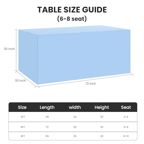 Ascoza 2 Pack Fitted Tablecloth for 6 Foot Rectangle Tables 72 x 30 Inch Blue Mist Table Covers Water Resistant Polyester Table Cloth for Wedding, Parties,Display, Trade Show (Blue Mist) - color: Blue Mist, size: 6FT