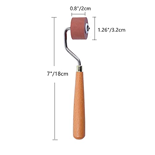 BANLTRE Rubber Brayer Roller for Printmaking, Ideal for Anti Skid Tape Construction Tools, Print,Craft Stamping Brayers for Wallpapers and Scrapbooks (0.8") - size: 0.8"