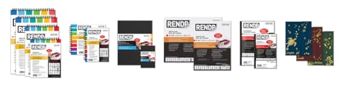 RENDR No Show Thru Dual-Sided Sketch Pads for Drawing, Bleedproof, Acid-Free, 80 Perforated Pages, 180 GSM, 9" x 12"
