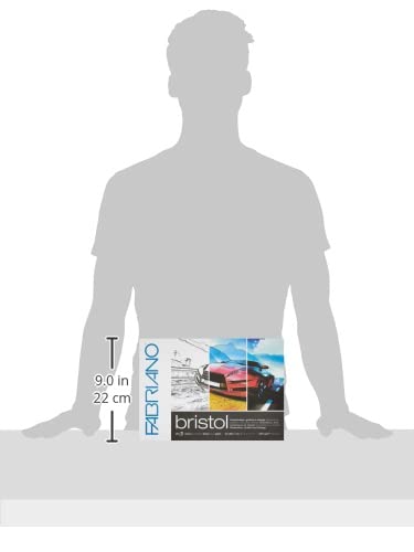 Honsell Fabriano Bristol 19002129 Pad, DIN A4, 250 g/m², 20 Sheets, Ultra Smooth Surface, Very Erase-Resistant, Ideal for Illustrations, Graphics and Design