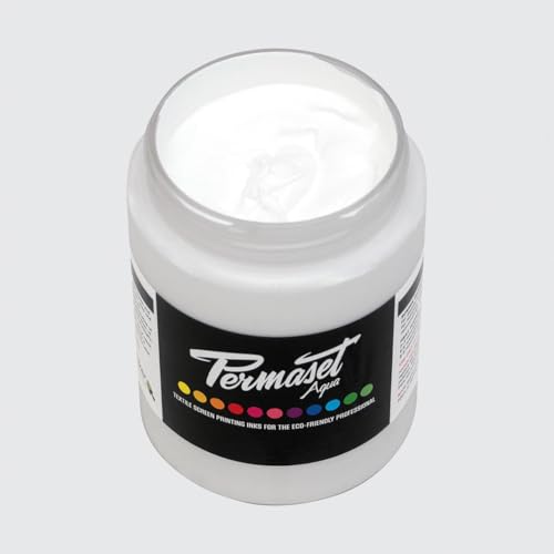 Permaset Aqua Standard 300ml White - Screen Printing Ink for Fabric - Ideal Screen Printing Kit for Home Office, Starter Kit, Fabric Paint, Screen Printer and Other Fabric Ink