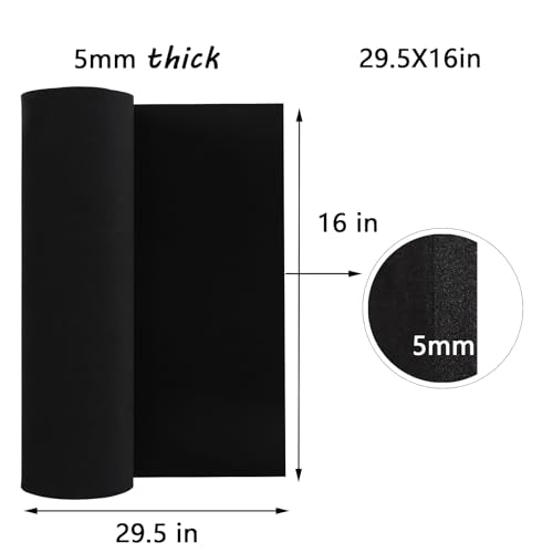 AMZQNART 5mm EVA Foam Sheets Roll 16x29.5in Black for Cosplay DIY 90kg/m3 - color: 16×29.5in Black, size: 5mm-Thick