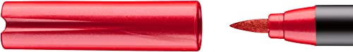 edding 1340 Metallic Brush Pen - red Metallic - 1 Pen - Flexible Brush Nib 1-6 mm - Metallic Marker for Lettering, Drawing and Sketching - high opcaity Even on Darker Paper