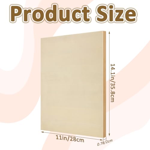 8 Pack Wood Canvas 11 x 14 inch Unfinished Wooden Panels Board Cradled Wood Panels for Painting, Arts, Pouring Use with Oils, Acrylics