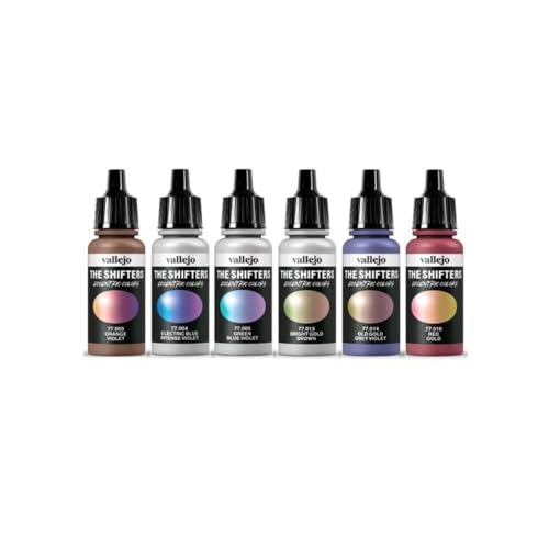 Vallejo - The Shifters Space Dust | Set of 6 Metallic Acrylic Airbrush Colours | Ideal for Painting Fantasy Figures and Wargames | Contains 6 bottles x 17 ml (0.57 fl.oz.) - style: Space Dust