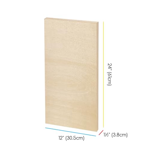 MEEDEN Unfinished Wood Canvas Board:12x24 Canvas Panel Pack of 2 | 1-1/2" Deep Wooden Panel Board, Blank Cradled Wood Art Board for Painting - Rectangle - size: 12"x24"- 2 Pack