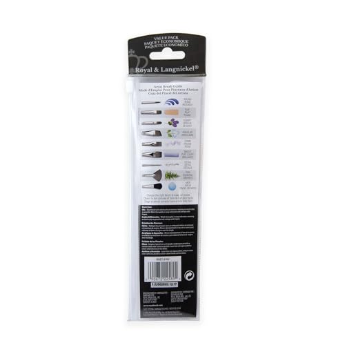 Royal Brush Langnickel White Taklon Brush Set Value Pack, Stroke (9163)
