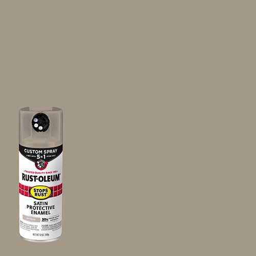 Rust-Oleum Stops Rust Custom 5-in-1 Spray Paint, Satin Driftwood - color: Satin Driftwood, size: 12 Ounce (Pack of 6)