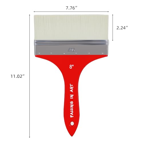 Large 8 Inch Flat Paddle Paint Brush | Scale Brush, Blending Paint Brush, Wide Flat Paint Brushes for Oil and Acrylic Paints - color: Flat, size: 8''