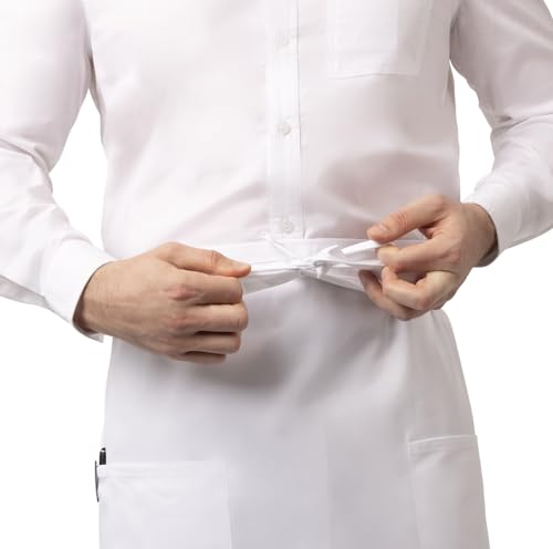 Chef Works Unisex Two Pocket Bistro Apron - color: White