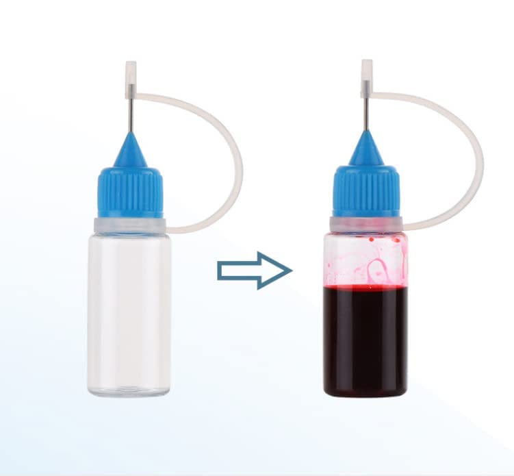 HLLMX 12 PCS Plastic Squeezable Tip Applicator Bottle with Needle Tip Caps Glue Bottle Applicator for Paint Quilling Craft, Glue, Liquid, Alcohol Ink, Acrylic Painting 10ml (0.3 oz)