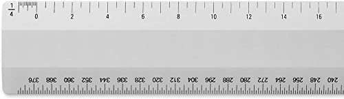 Alumicolor Architect 12 inch Ruler w/ 4 Bevel Scale for Drawing, Drafting & Engineering, Left to Right Calibrations Divided by 1/32, 1/16, 1/8, 1/4, Silver