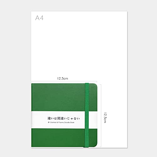 5x5" Sketchbook,Pocket Hardcover Notebooks,Sketch Books for Drawing Writing | 80gsm Blank Pages,96Sheet/192Pages,PU Leather Cover,Portable Small Size for Sketching,Diary Memo Planner.Grass Green - color: A-PU-grass green