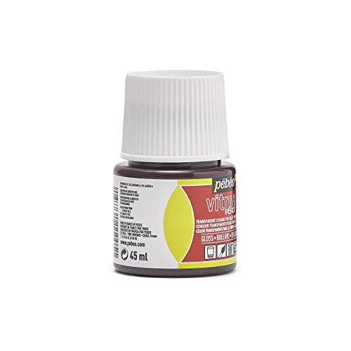 Pebeo Vitrea 160, Glossy Glass Paint, 45 ml Bottle - Indian Red - color: Indian Red