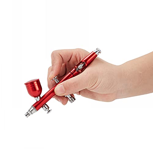 Dual-Action Airbrush Spray Gun Gravity Feed Airbrush Kit with 7cc 20cc 40cc 0.3mm for Makeup Nail Art Tattoo Cake Toy Model | 7/20/40cc cups included, Fine-to-broad coverage, Gravity feed, Ergonomic design,Multi-purpose for hobbies & crafts