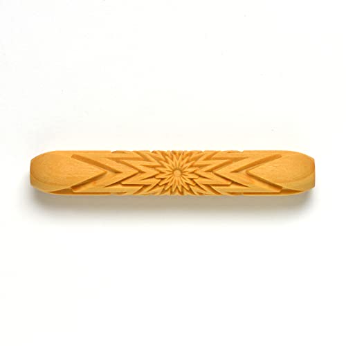 MKM Pottery Tools Wood Hand Rollers for Clay (HR-31 Sunburst) - size: HR-31 Sunburst