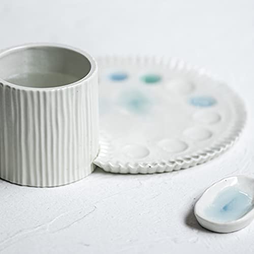5-9in Ceramic Watercolor Mixing Palette, Square Porcelain Watercolor Palette, Porcelain Watercolor Palette, Ceramic Artist Paint Palette for Watercolor Gouache (3Pcs-2) - color: 3pcs-2