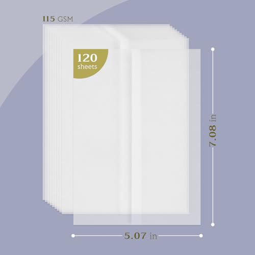 Goefun 115GSM Pre-Folded Vellum Jackets for 5x7 Invitations 50 Pack - color: white, size: 5x7-50pcs