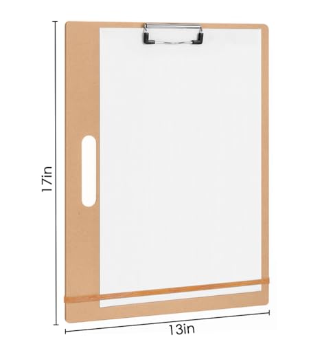 13"x17" Drawing Boards with Clip, Bands and Handle, Pack of 2 | Portable Lightweight Art Board For Sketching, Durable Watercolor Board For Artists Indoor Outdoor Use, Art Supply - size: 13"x17", 2 Pack