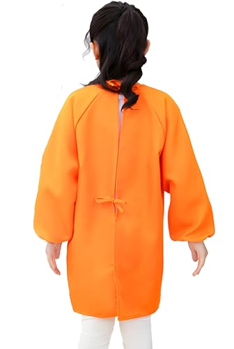 Lauthen.S 2 Pack Kids Art Smocks, Long Sleeve Artist Painting Aprons - color: Orange, size: L(8-12 Years)