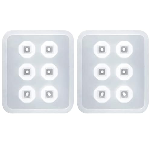 Resin Crystal Silicone Molds with Hole, 2 Pack, 6-Cavity Diamond Shape Resin Casting Molds for Earrings Pendants Bracelets and Necklaces - color: Diamond Reisn Molds ZH377
