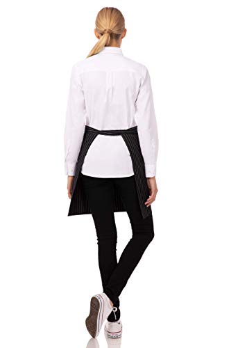 Chef Works Unisex Half Bistro Server Apron - color: Black/White