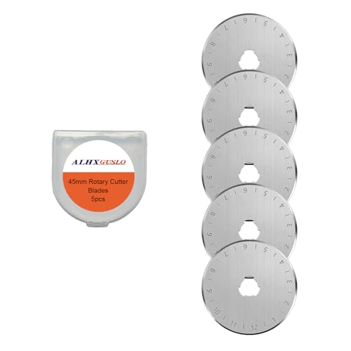 45mm Rotary Cutter Blades 5-Pack Replacement Blades Fits Fits Fiskars, OLFA,Martelli,Dremel,Truecut,DAFA for Quilting Scrapbooking Sewing Arts & Crafts Sharp and Durable Cutter Blade (silver) - color: Silver (45mm 5pcs)