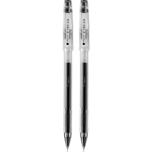 PILOT G-Tec-C Gel Ink Rolling Ball Pens, Ultra Fine Point (0.4mm), Black Ink, 2-Pack (35481) - color: Black Ink, size: 2 Count (Pack of 1), style: Ultra Fine Point