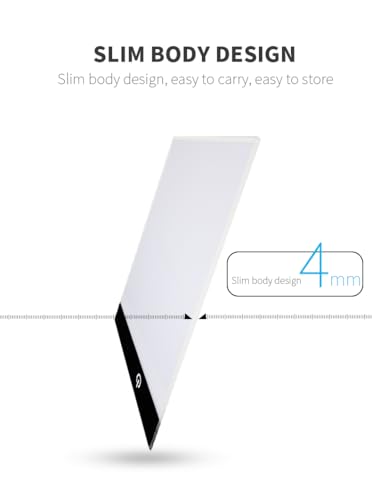 A5 LED Light Pad for Drawing & Tracing, Adjustable Brightness Light Board | Flicker-Free LED Light Box for Tracing, Perfect for Artists, Diamond Painting, Sketching & Everyday Creative Use - style: A5R