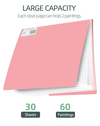 SXhyf A3 Diamond Painting Storage Book 16.5x12.1in for Display 60 Pages - color: Pink