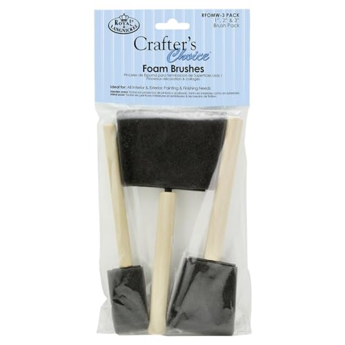 ROYAL BRUSH RFOMW-3P Foam Brush, 3-Pack Darkassorted, 1", 2" & 3"