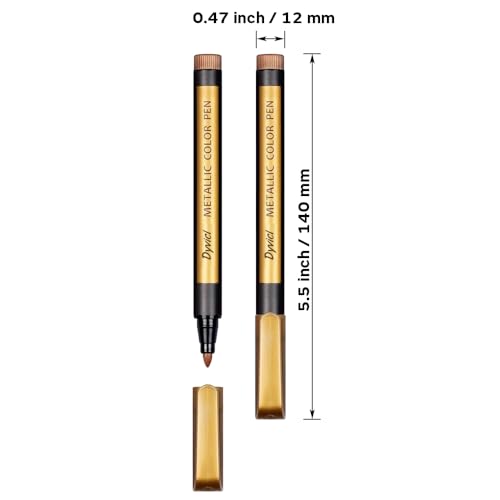 Dyvicl Metallic Marker Pens - Set of 10 Medium Point Metallic Markers for Rock Painting, Black Paper, Card Making, Scrapbooking Crafts, DIY Photo Album - style: 10 Bullet tip